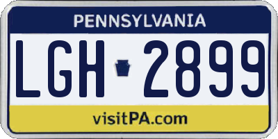 PA license plate LGH2899