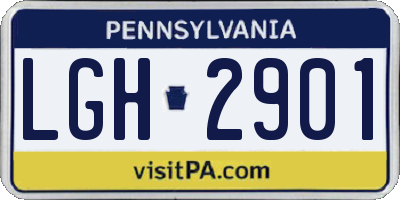 PA license plate LGH2901