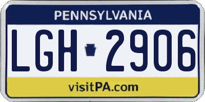 PA license plate LGH2906