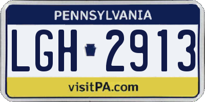 PA license plate LGH2913
