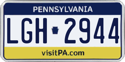 PA license plate LGH2944