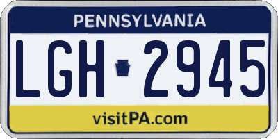 PA license plate LGH2945