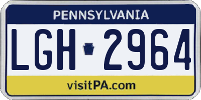 PA license plate LGH2964