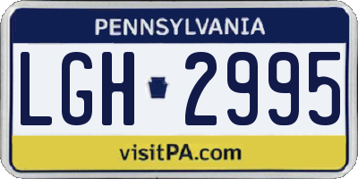 PA license plate LGH2995