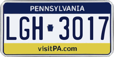 PA license plate LGH3017
