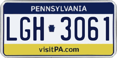 PA license plate LGH3061