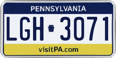 PA license plate LGH3071