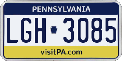 PA license plate LGH3085