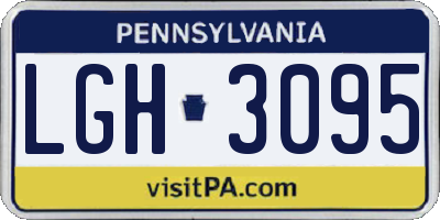 PA license plate LGH3095