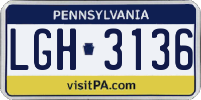 PA license plate LGH3136