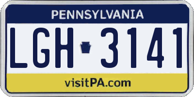 PA license plate LGH3141