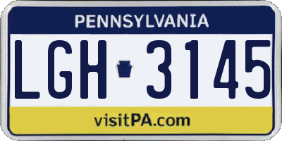 PA license plate LGH3145