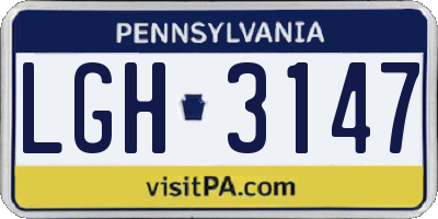 PA license plate LGH3147