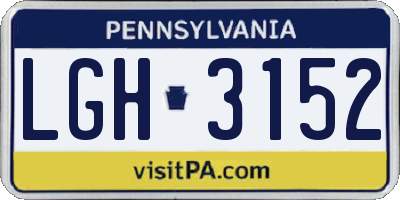 PA license plate LGH3152