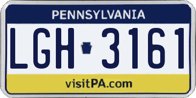 PA license plate LGH3161