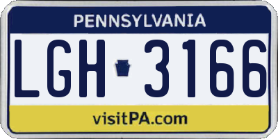 PA license plate LGH3166