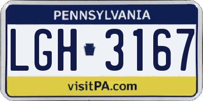 PA license plate LGH3167