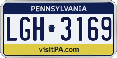 PA license plate LGH3169