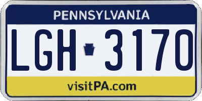 PA license plate LGH3170