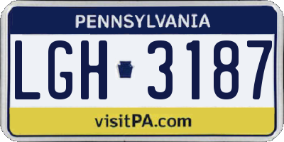 PA license plate LGH3187