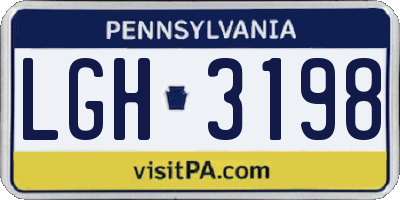 PA license plate LGH3198