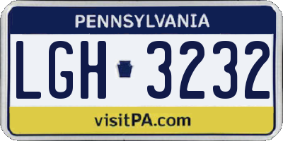 PA license plate LGH3232