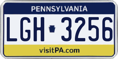 PA license plate LGH3256