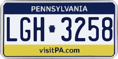 PA license plate LGH3258
