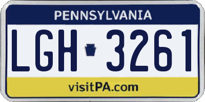 PA license plate LGH3261