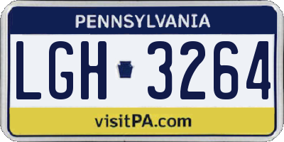 PA license plate LGH3264