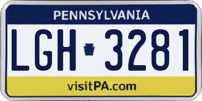 PA license plate LGH3281