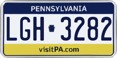 PA license plate LGH3282