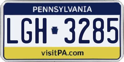 PA license plate LGH3285