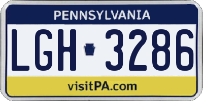PA license plate LGH3286