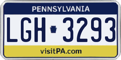 PA license plate LGH3293