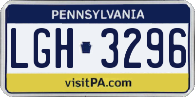 PA license plate LGH3296