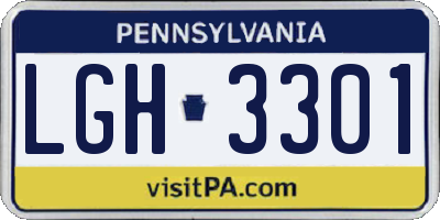 PA license plate LGH3301