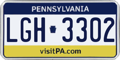 PA license plate LGH3302