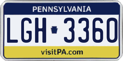 PA license plate LGH3360