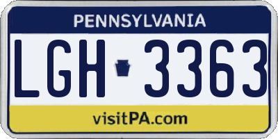 PA license plate LGH3363
