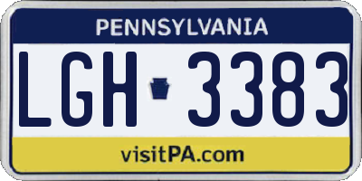 PA license plate LGH3383