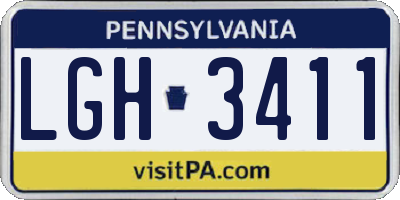 PA license plate LGH3411