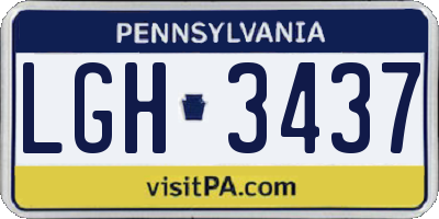 PA license plate LGH3437