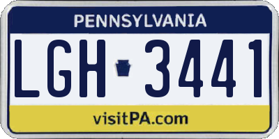 PA license plate LGH3441
