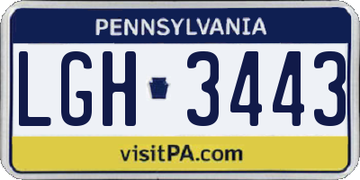 PA license plate LGH3443