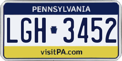 PA license plate LGH3452