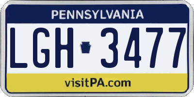 PA license plate LGH3477