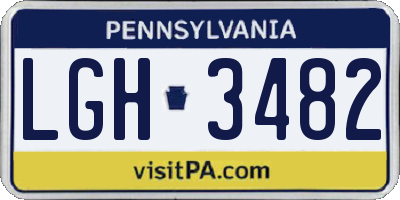 PA license plate LGH3482