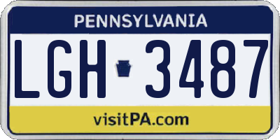 PA license plate LGH3487