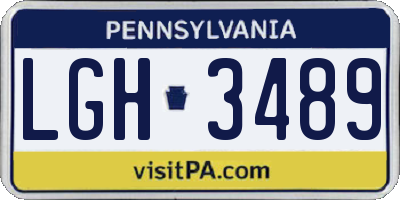 PA license plate LGH3489